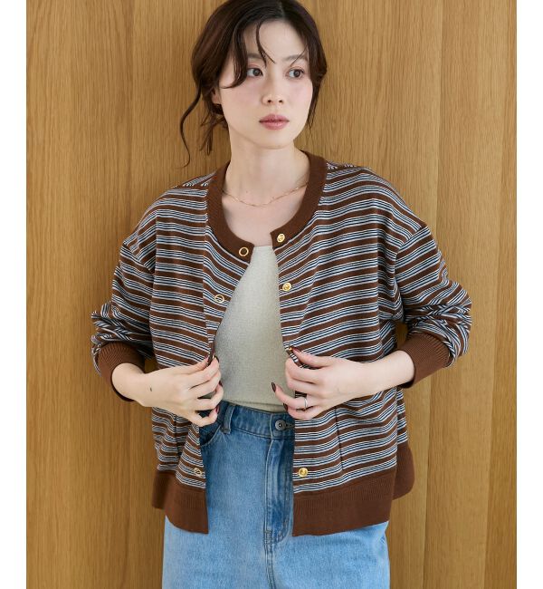  「リングボタンクルーカーディガン」|カーディガン|