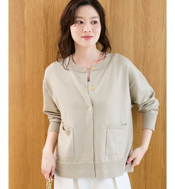  「リングボタンクルーカーディガン」|カーディガン|