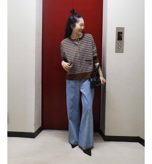  「リングボタンクルーカーディガン」|カーディガン|