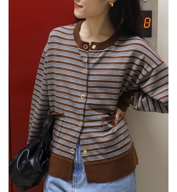  「リングボタンクルーカーディガン」|カーディガン|