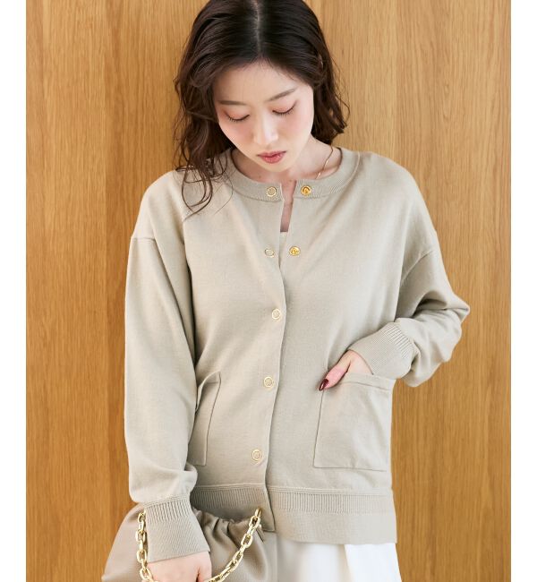  「リングボタンクルーカーディガン」|カーディガン|
