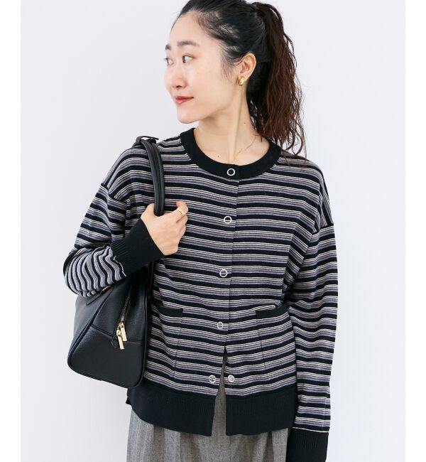  「リングボタンクルーカーディガン」|カーディガン|