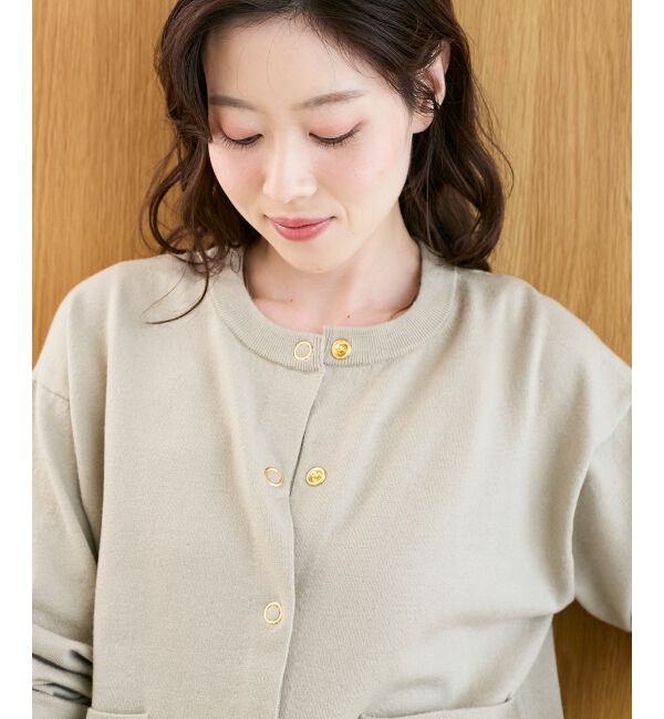  「リングボタンクルーカーディガン」|カーディガン|