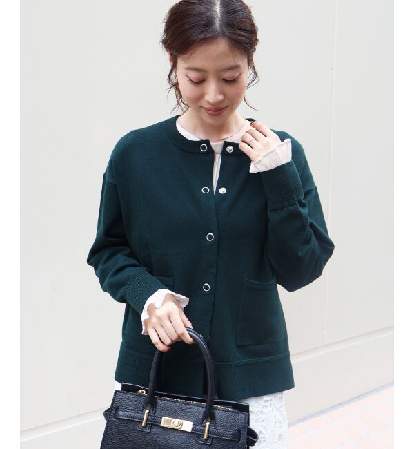  「リングボタンクルーカーディガン」|カーディガン|