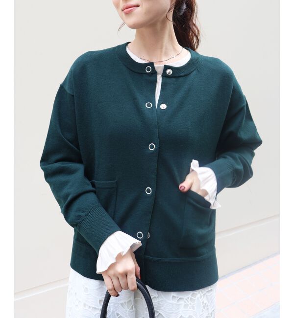  「リングボタンクルーカーディガン」|カーディガン|