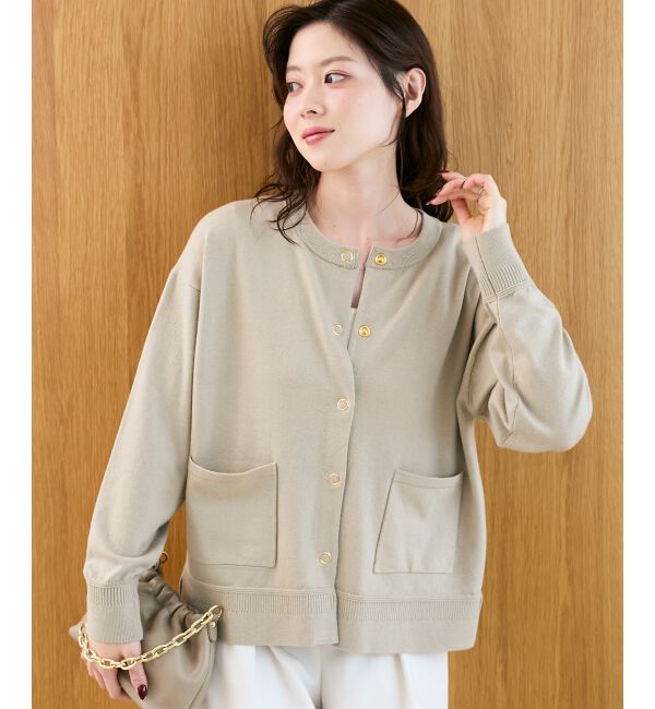  「リングボタンクルーカーディガン」|カーディガン|
