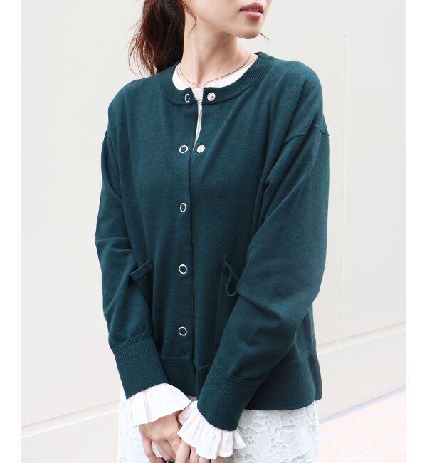  「リングボタンクルーカーディガン」|カーディガン|