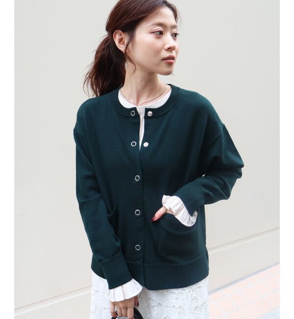  「リングボタンクルーカーディガン」|カーディガン|