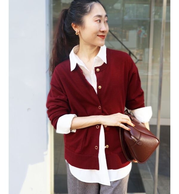  「リングボタンクルーカーディガン」|カーディガン|