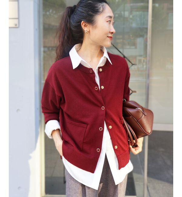  「リングボタンクルーカーディガン」|カーディガン|