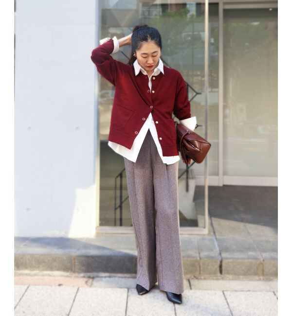  「リングボタンクルーカーディガン」|カーディガン|