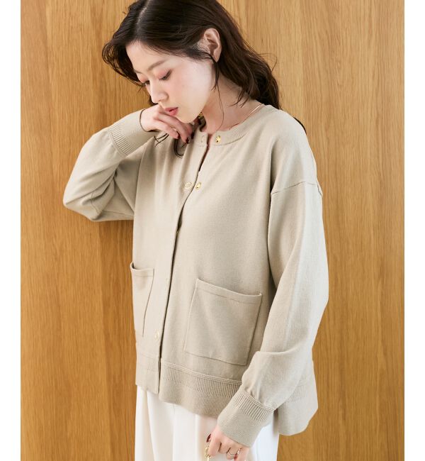  「リングボタンクルーカーディガン」|カーディガン|