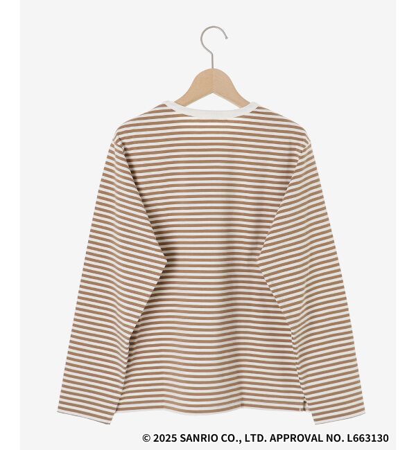  「【HELLO KITTY】Merci刺繍ボーダーロンT」|Tシャツ・カットソー|