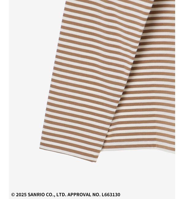  「【HELLO KITTY】Merci刺繍ボーダーロンT」|Tシャツ・カットソー|