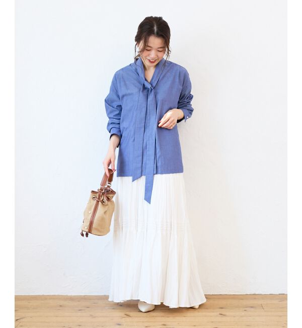  「ボウタイダンガリーシャツ」|シャツ・ブラウス|