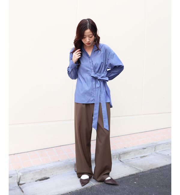  「ボウタイダンガリーシャツ」|シャツ・ブラウス|