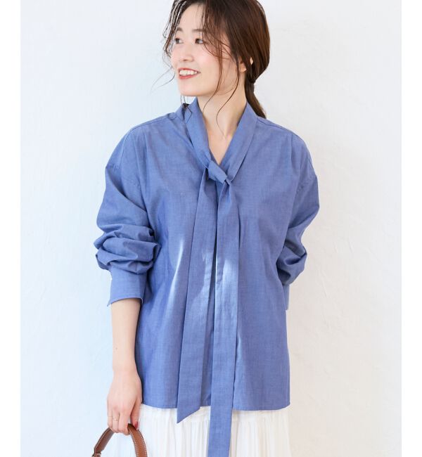  「ボウタイダンガリーシャツ」|シャツ・ブラウス|