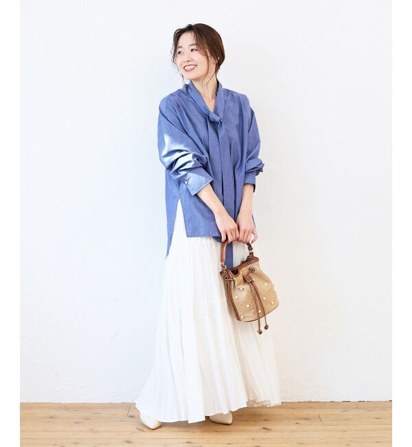  「ボウタイダンガリーシャツ」|シャツ・ブラウス|