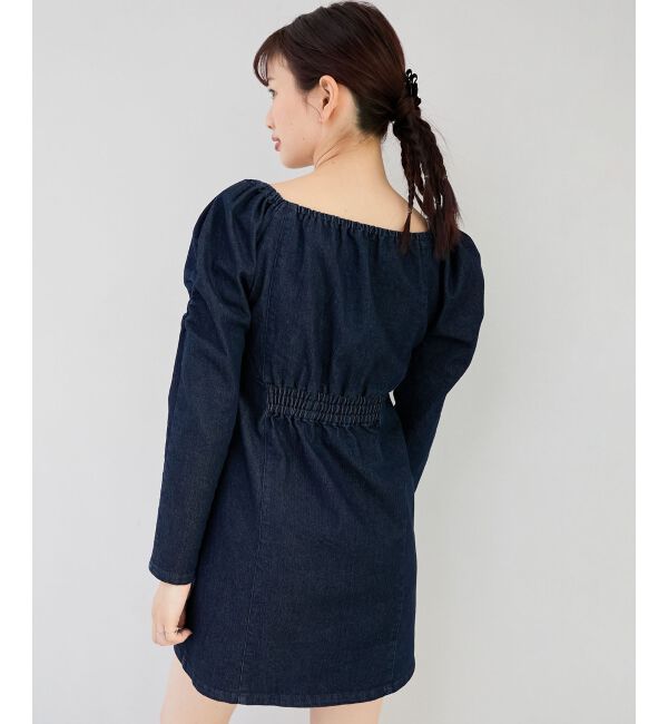 MAJESTICLEGON「フロントジップデニムミニワンピース」|ワンピース|