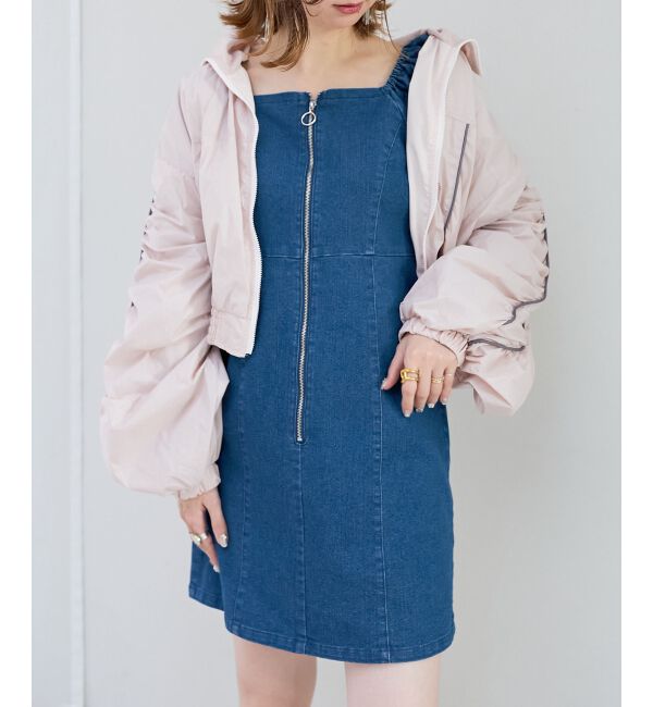 MAJESTICLEGON「フロントジップデニムミニワンピース」|ワンピース|