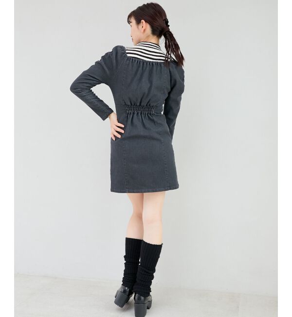 MAJESTICLEGON「フロントジップデニムミニワンピース」|ワンピース|