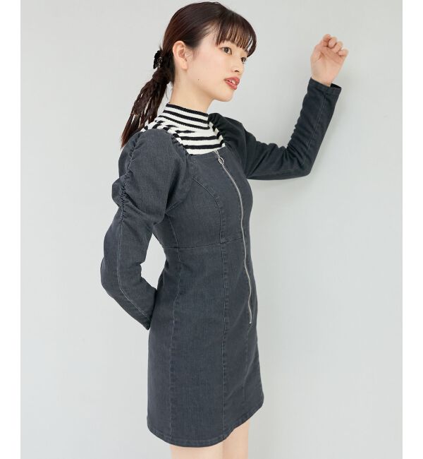 MAJESTICLEGON「フロントジップデニムミニワンピース」|ワンピース|