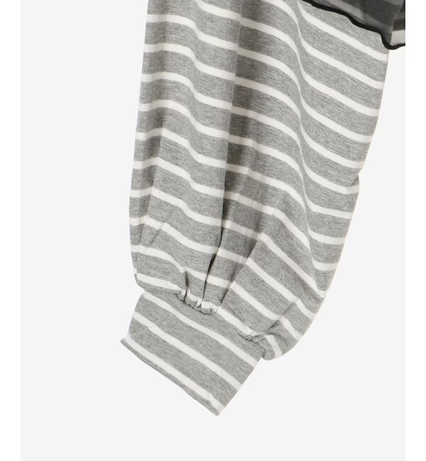 MAJESTICLEGON「ボーダー肩リボントップス」|Tシャツ・カットソー|