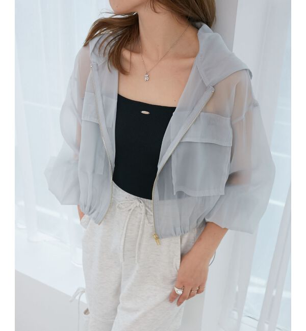  「シアーフードブルゾン」|シャツ・ブラウス|