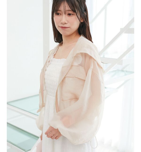  「シアーフードブルゾン」|シャツ・ブラウス|