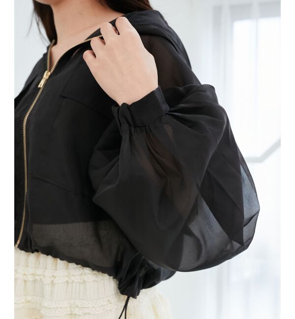  「シアーフードブルゾン」|シャツ・ブラウス|