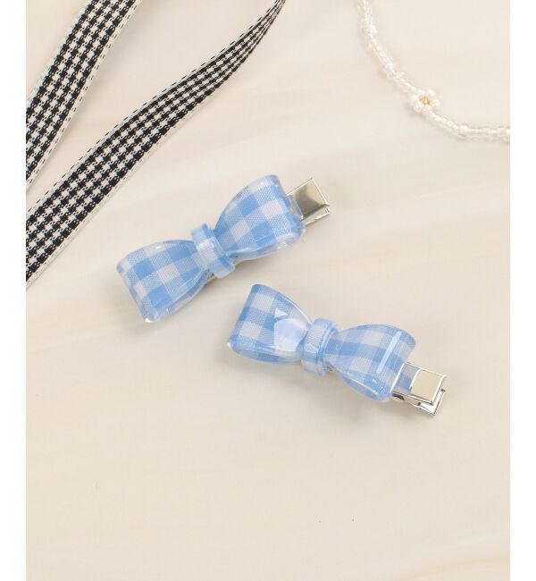  「ギンガムリボンヘアピンセット」|その他|
