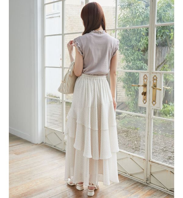  「ノースリフリルメロウリブトップス」|Tシャツ・カットソー|