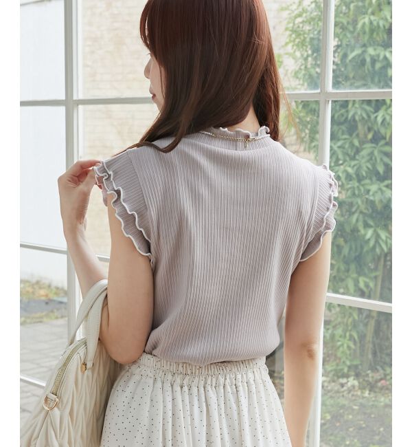  「ノースリフリルメロウリブトップス」|Tシャツ・カットソー|