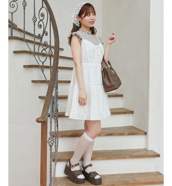  「ノースリフリルメロウリブトップス」|Tシャツ・カットソー|