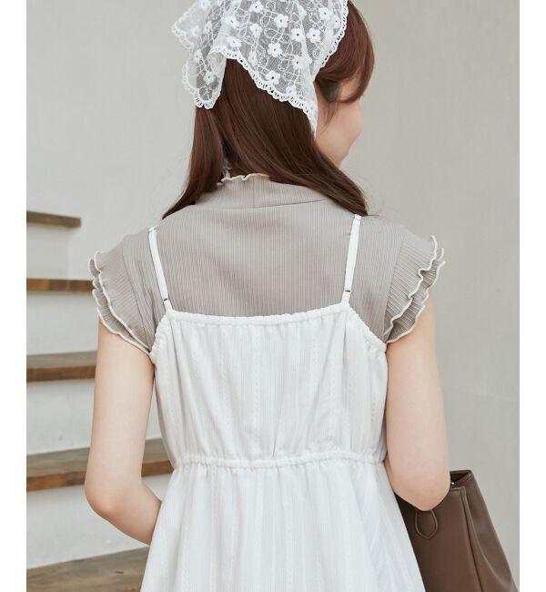  「ノースリフリルメロウリブトップス」|Tシャツ・カットソー|