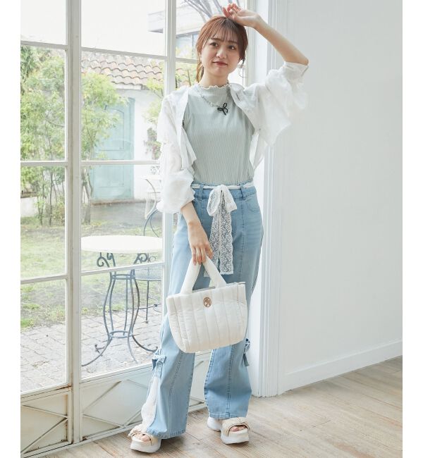  「ノースリフリルメロウリブトップス」|Tシャツ・カットソー|