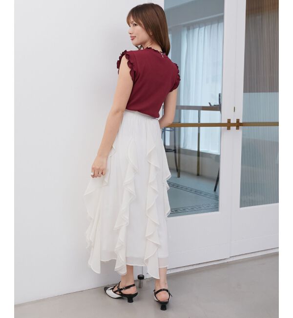  「ノースリフリルメロウリブトップス」|Tシャツ・カットソー|