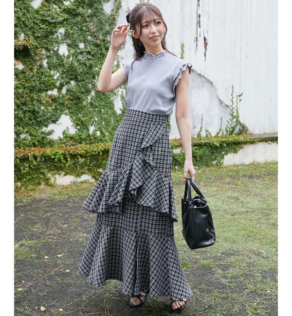  「ノースリフリルメロウリブトップス」|Tシャツ・カットソー|