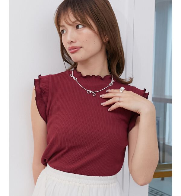  「ノースリフリルメロウリブトップス」|Tシャツ・カットソー|