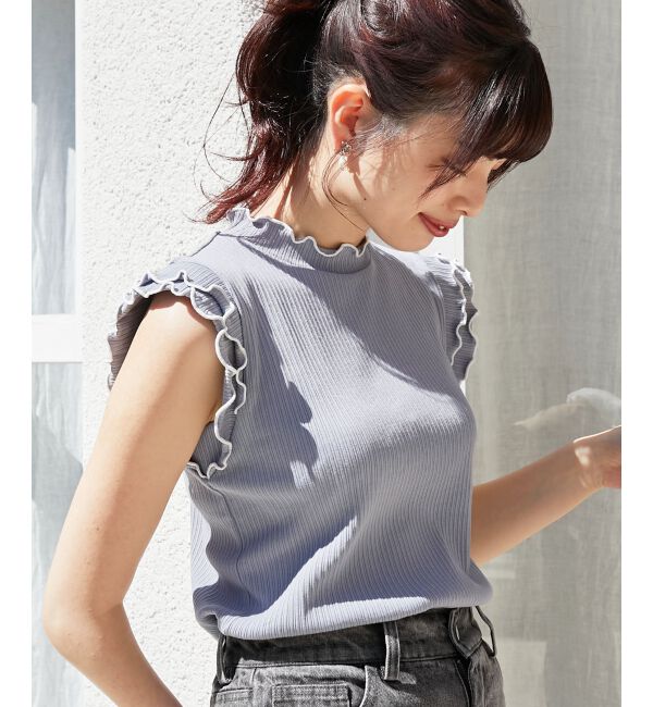  「ノースリフリルメロウリブトップス」|Tシャツ・カットソー|