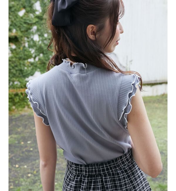  「ノースリフリルメロウリブトップス」|Tシャツ・カットソー|