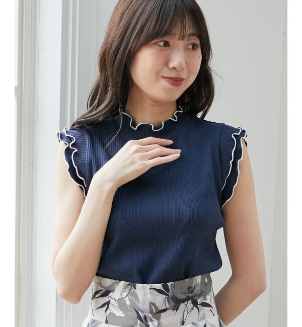  「ノースリフリルメロウリブトップス」|Tシャツ・カットソー|