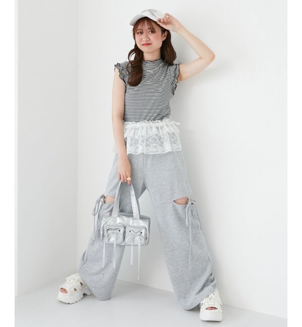  「ノースリフリルメロウリブトップス」|Tシャツ・カットソー|