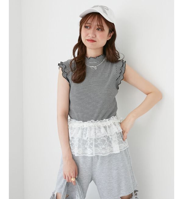  「ノースリフリルメロウリブトップス」|Tシャツ・カットソー|