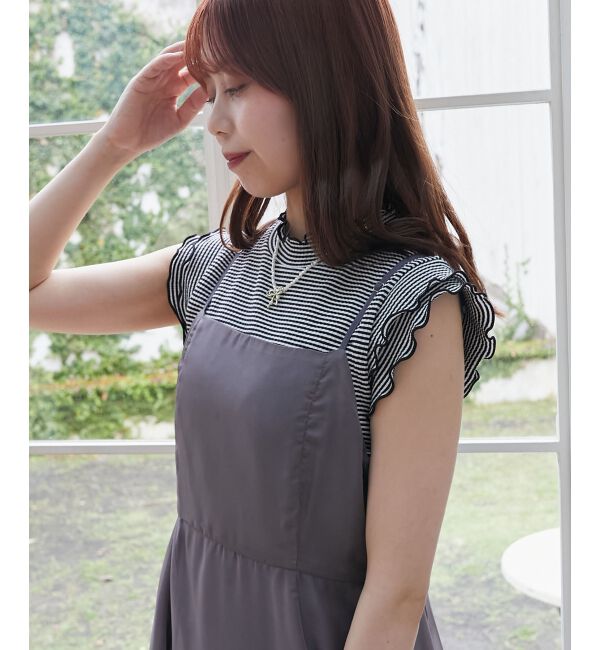  「ノースリフリルメロウリブトップス」|Tシャツ・カットソー|