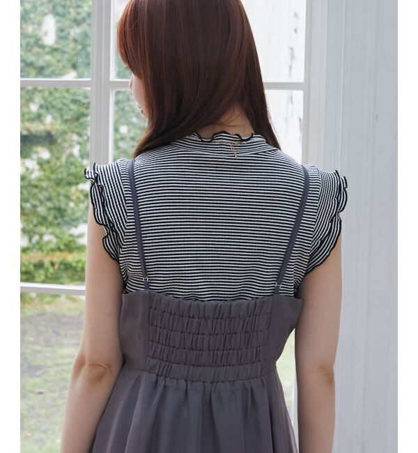  「ノースリフリルメロウリブトップス」|Tシャツ・カットソー|