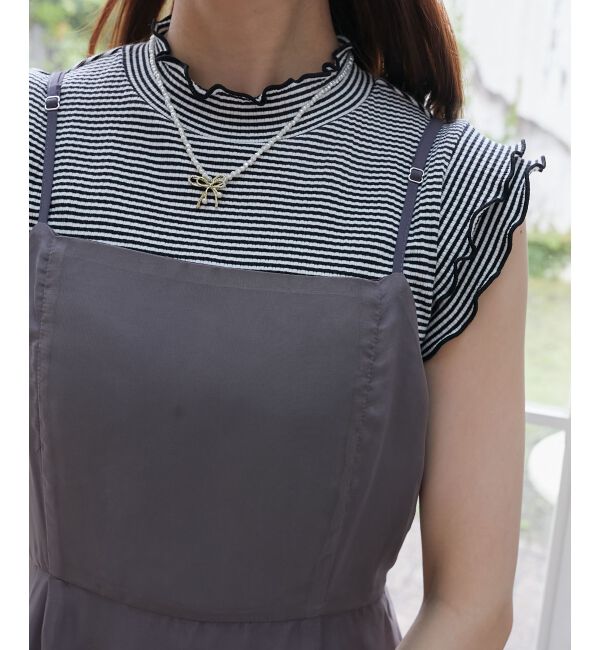  「ノースリフリルメロウリブトップス」|Tシャツ・カットソー|