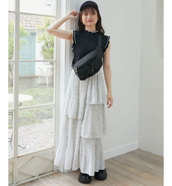  「ノースリフリルメロウリブトップス」|Tシャツ・カットソー|