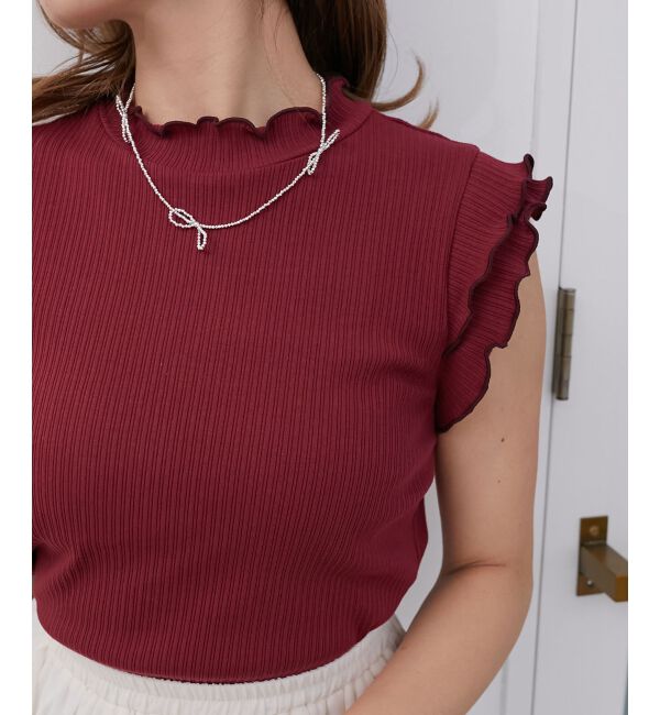  「ノースリフリルメロウリブトップス」|Tシャツ・カットソー|