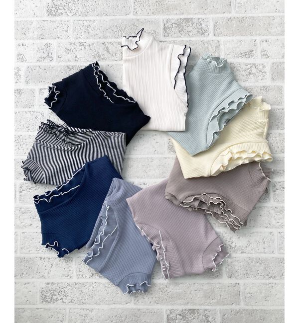  「ノースリフリルメロウリブトップス」|Tシャツ・カットソー|